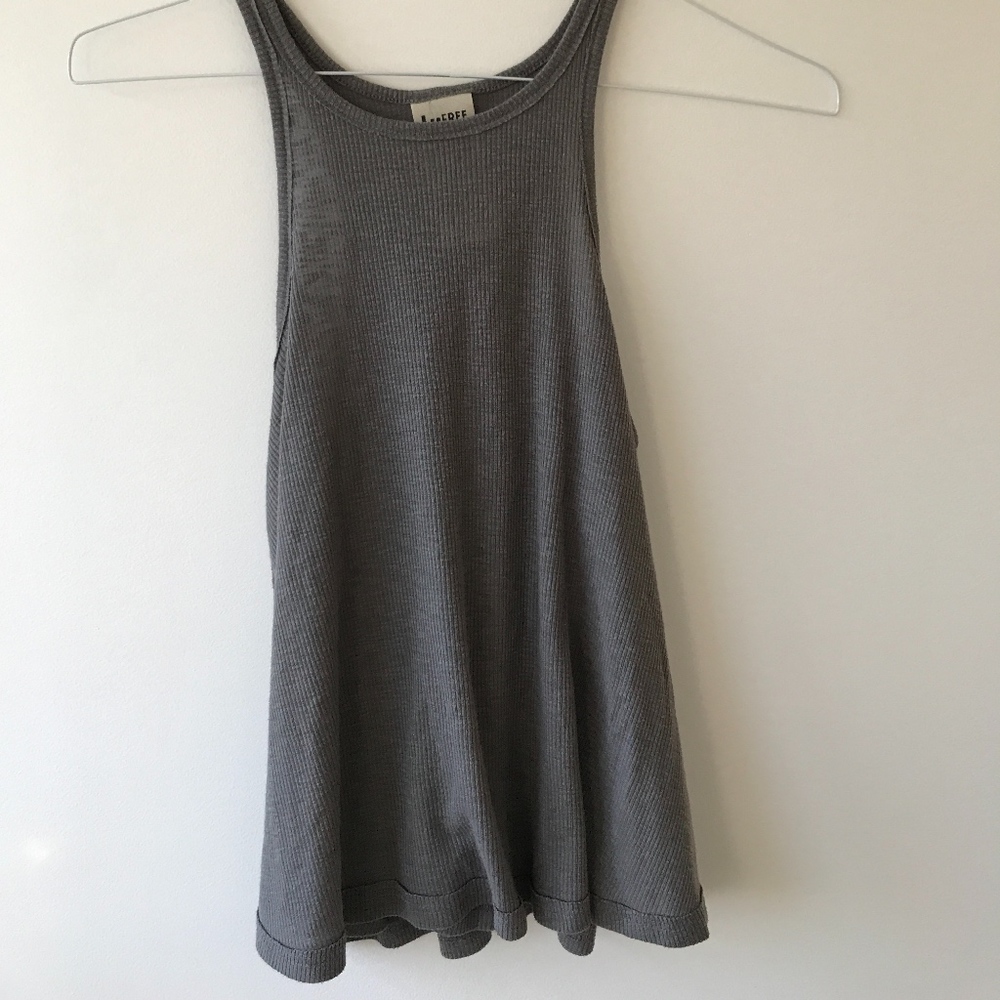 Free People Flowy Grey Tank Top